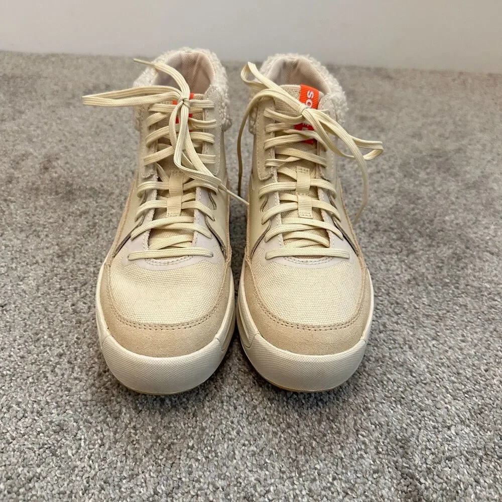 Sorel ONA 503 Mid Cozy Sneaker Boots Sherpa Cream Tan Womens Size 6.5 NL5047
